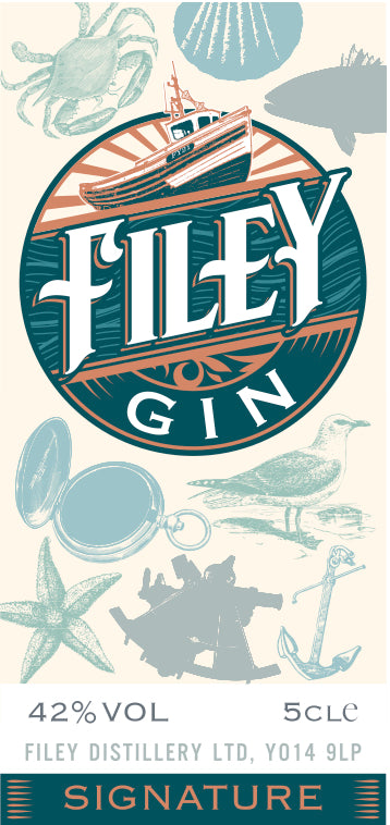 Filey Signature Gin Miniature Label